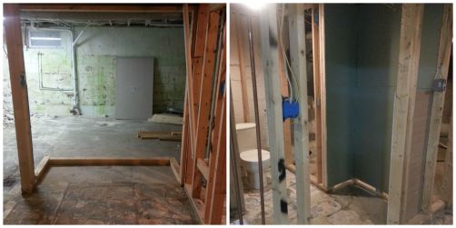 Framing in progress. Don't mind the ugly basement.